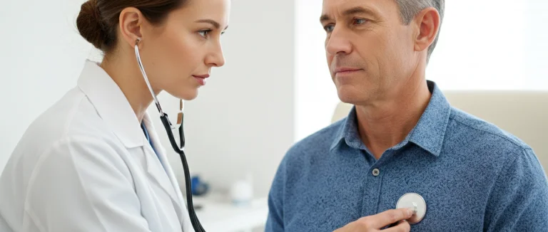 Врач проводит физический осмотр