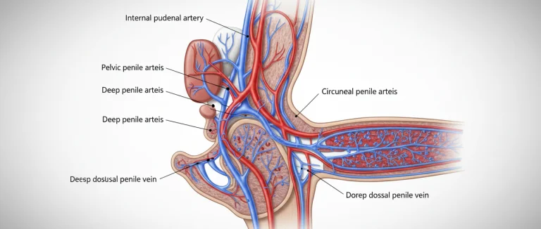 Схема сосудистых и нервных путей, влияющих на эрекцию