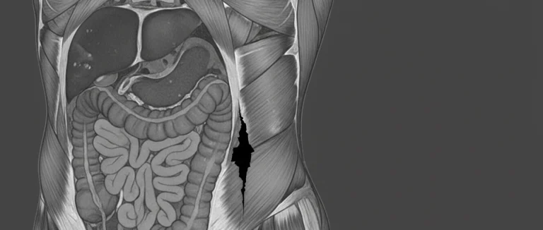 МРТ изображение разрыва мышцы боковой части