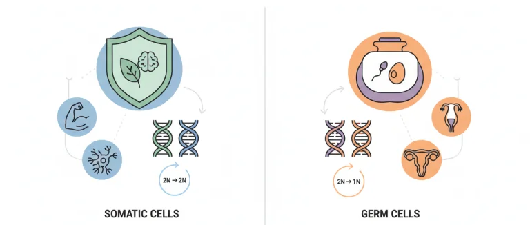 Диаграмма сравнения соматических и половых клеток