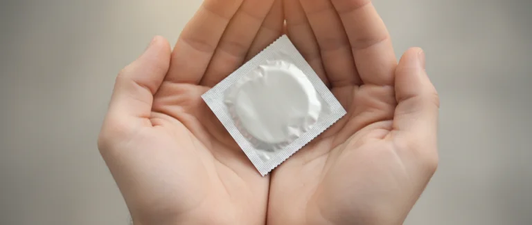 Пара использует презерватив