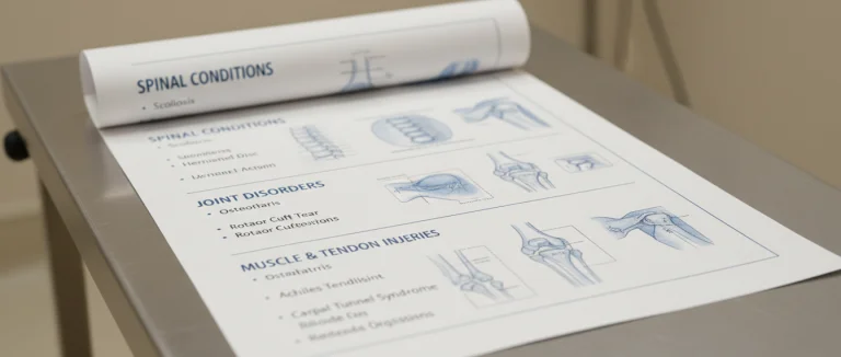 Таблица заболеваний, лечимых ортопедом