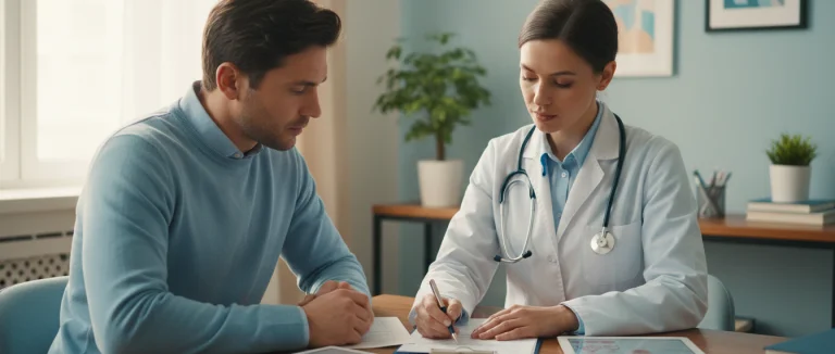 врач обсуждает результаты обследования