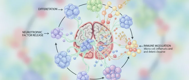 Графика процесса регенерации мозга с участием стволовых клеток