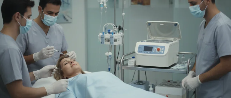 Пациент получает терапию стволовыми клетками в клинике