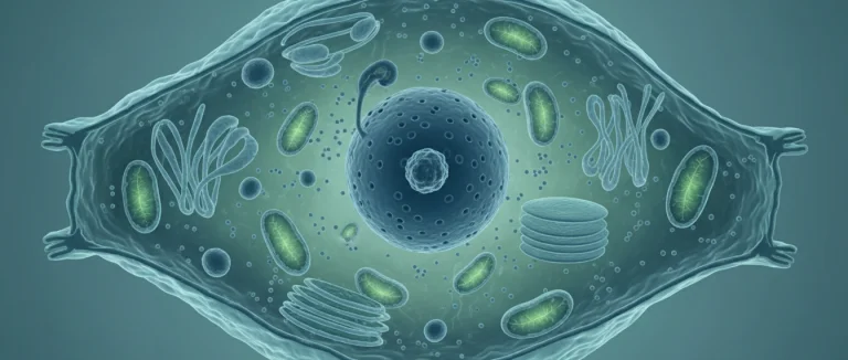 Схема клетки с обозначенными органеллами