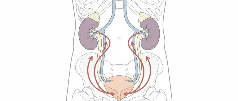 Схема распространения инфекции от мочевого пузыря к почкам