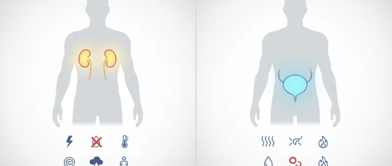 Сравнение симптомов почечной и мочевой инфекции