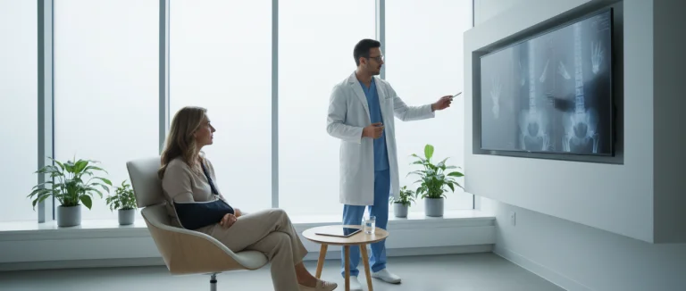 Врач-ортопед консультирует пациента