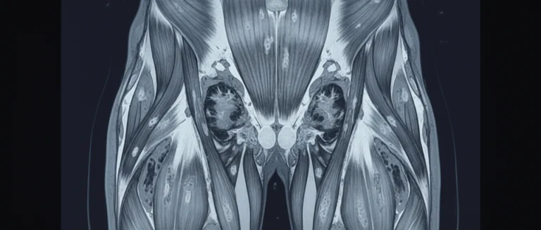 MRI-сканирование мышцы, показывающее поражения