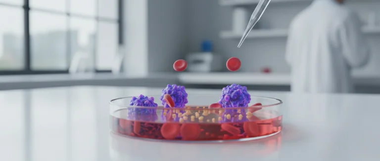 раковые клетки в микроскопе