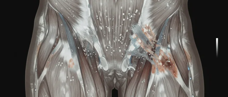 Снимок МРТ мышцы с видимыми разрывами