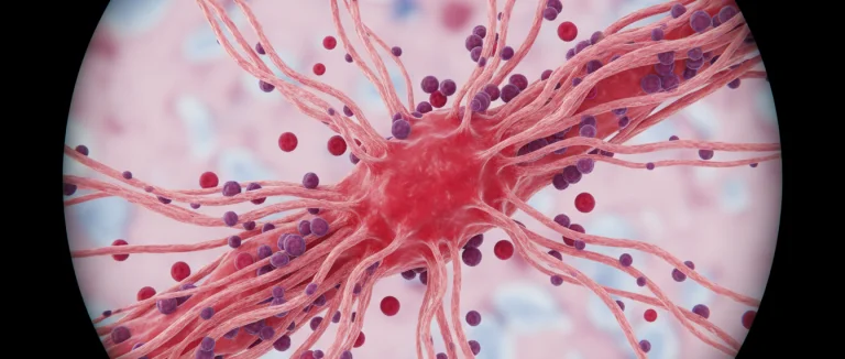 Воспалённое сухожилие под микроскопом