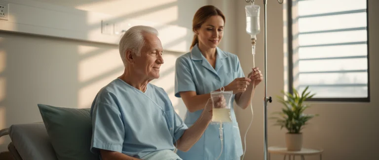 Пожилой мужчина в больнице