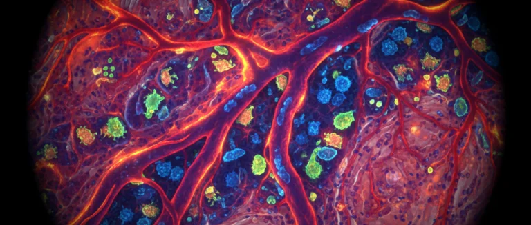 Воспаление тканей под микроскопом