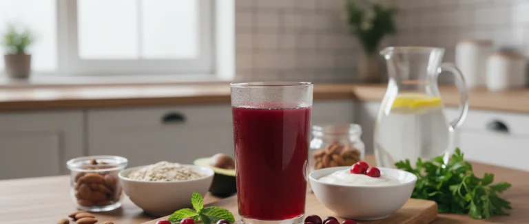 Клюквенный сок в бокале