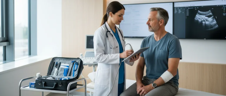 Врач проводит оценку пациента