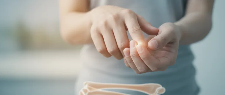 Анатомия руки с выделенными суставами пальцев