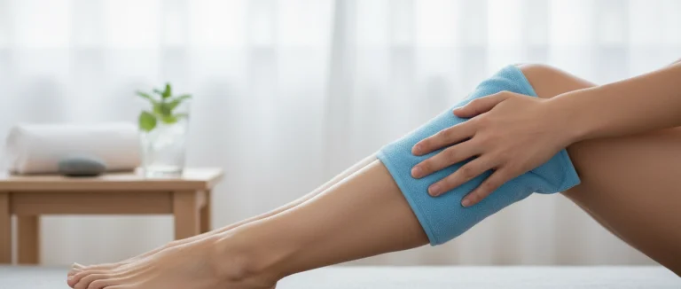 Ледяной пакет на травмированной мышце