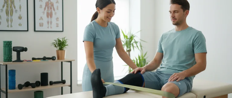 Сеанс физиотерапии для восстановления мышцы