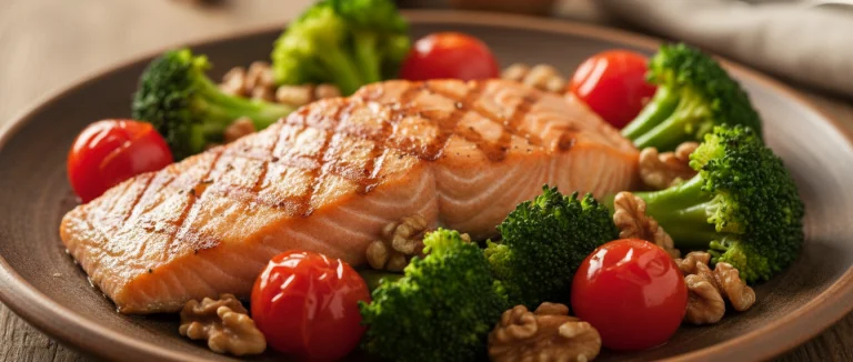 Свежие овощи и рыба для здоровой простаты