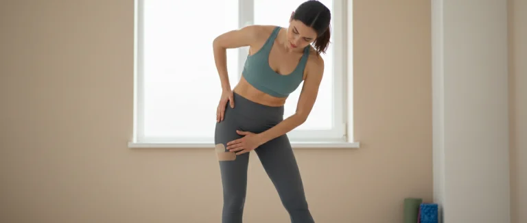 Атлет делает разминку