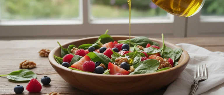 Салат со шпинатом, ягодами и орехами