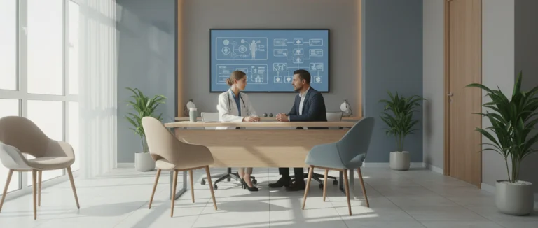 Врач обсуждает план лечения артрита