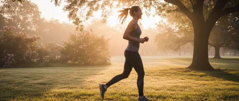 Человек занимается умеренными упражнениями