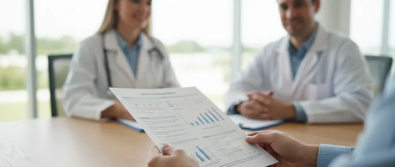 Пациент получает результаты профилактического обследования