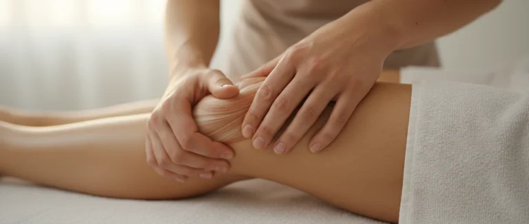 Руки физиотерапевта во время массажа