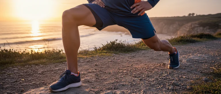 Атлет, выполняющий разминку перед тренировкой