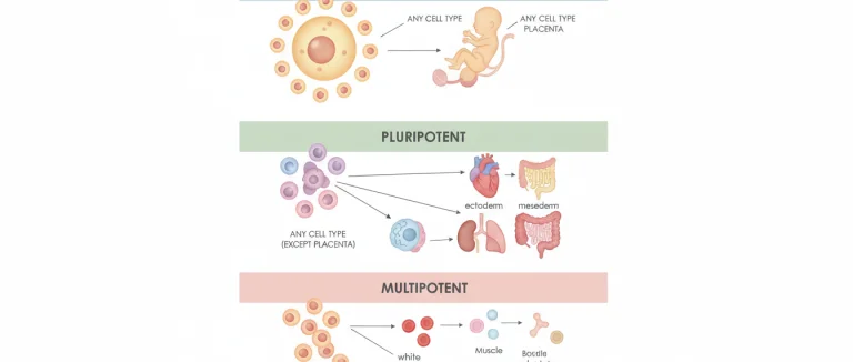 Схема различий между типами стволовых клеток