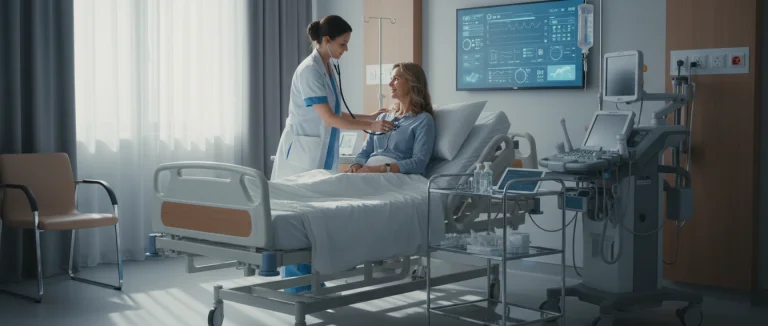 Медсестра проводит оценку пациента