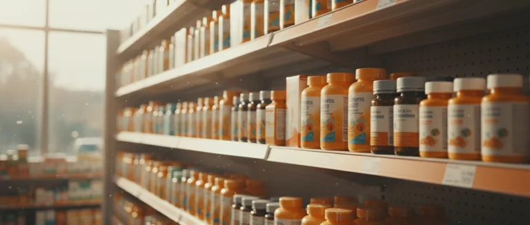 Полка с безрецептурными препаратами от артрита