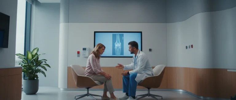 человек с болящими суставами получает консультацию