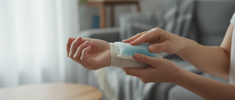 Применение холодного компресса на запястье