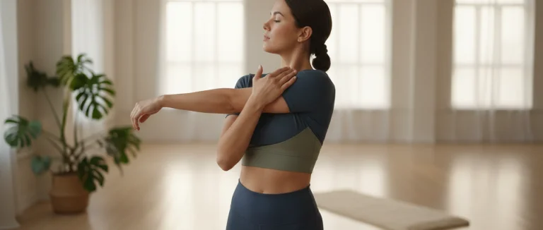 человек растягивает мышцу