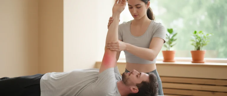 физиотерапевт проводит лечение