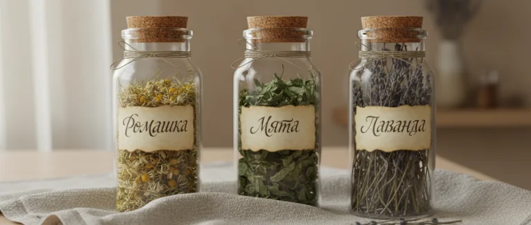 Травяные препараты в стеклянных банках
