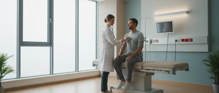 Врач проводит ежегодный медицинский осмотр