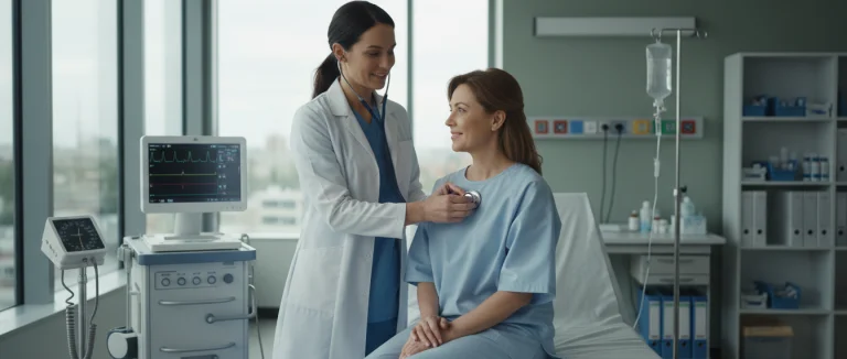 Медсестра проводит оценку пациента