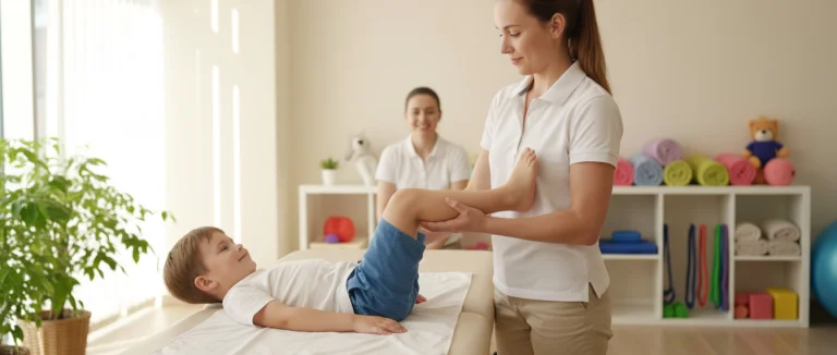 Ребенок проходит физиотерапию