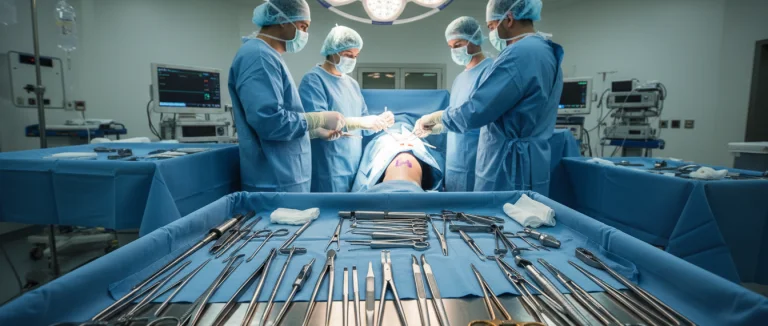 Хирургическая команда готовится к операции на коленном суставе