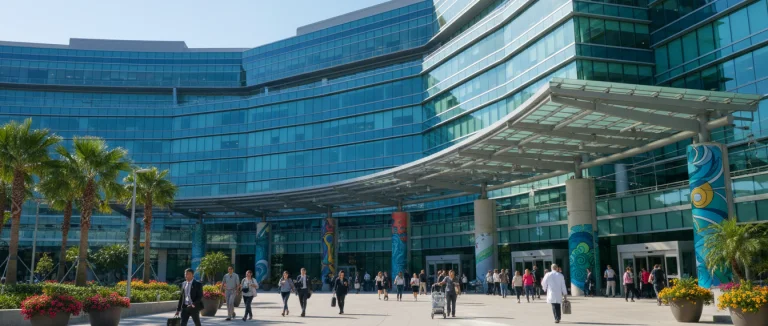 Современный фасад Лив Хоспитал в Стамбуле