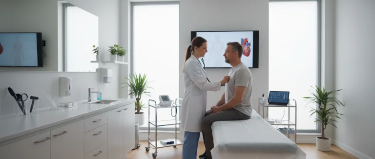 Врач проводит профилактический осмотр