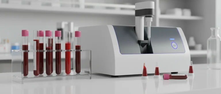 Лабораторные пробирки и анализатор