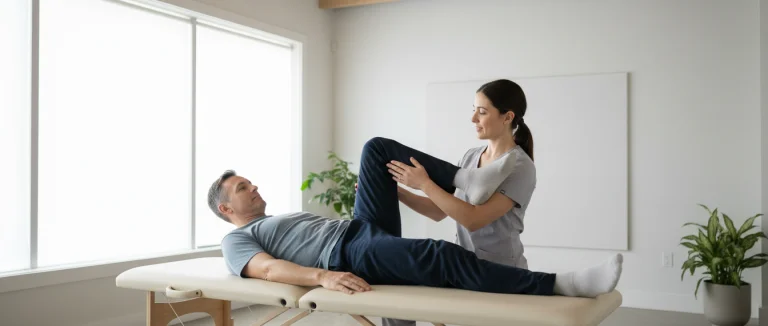 Физиотерапевт помогает пациенту с артритом