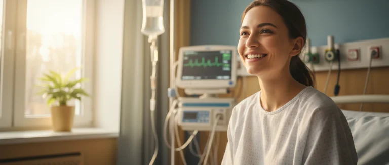 Пациент после терапии стволовыми клетками улыбается