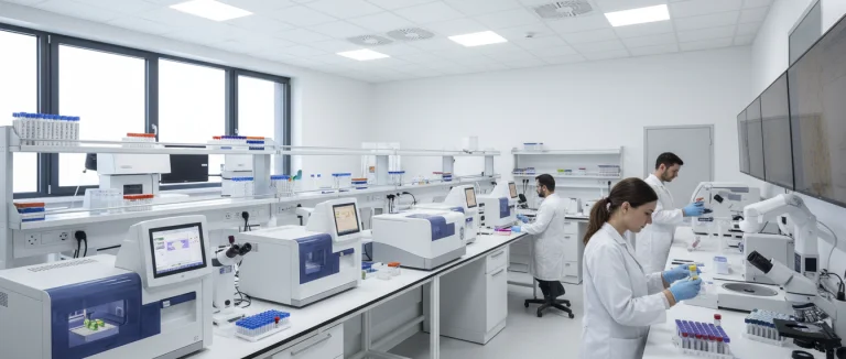 Лаборатория, где анализируют мочу